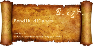 Bendik Ágnes névjegykártya