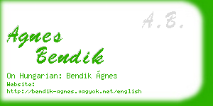 agnes bendik business card